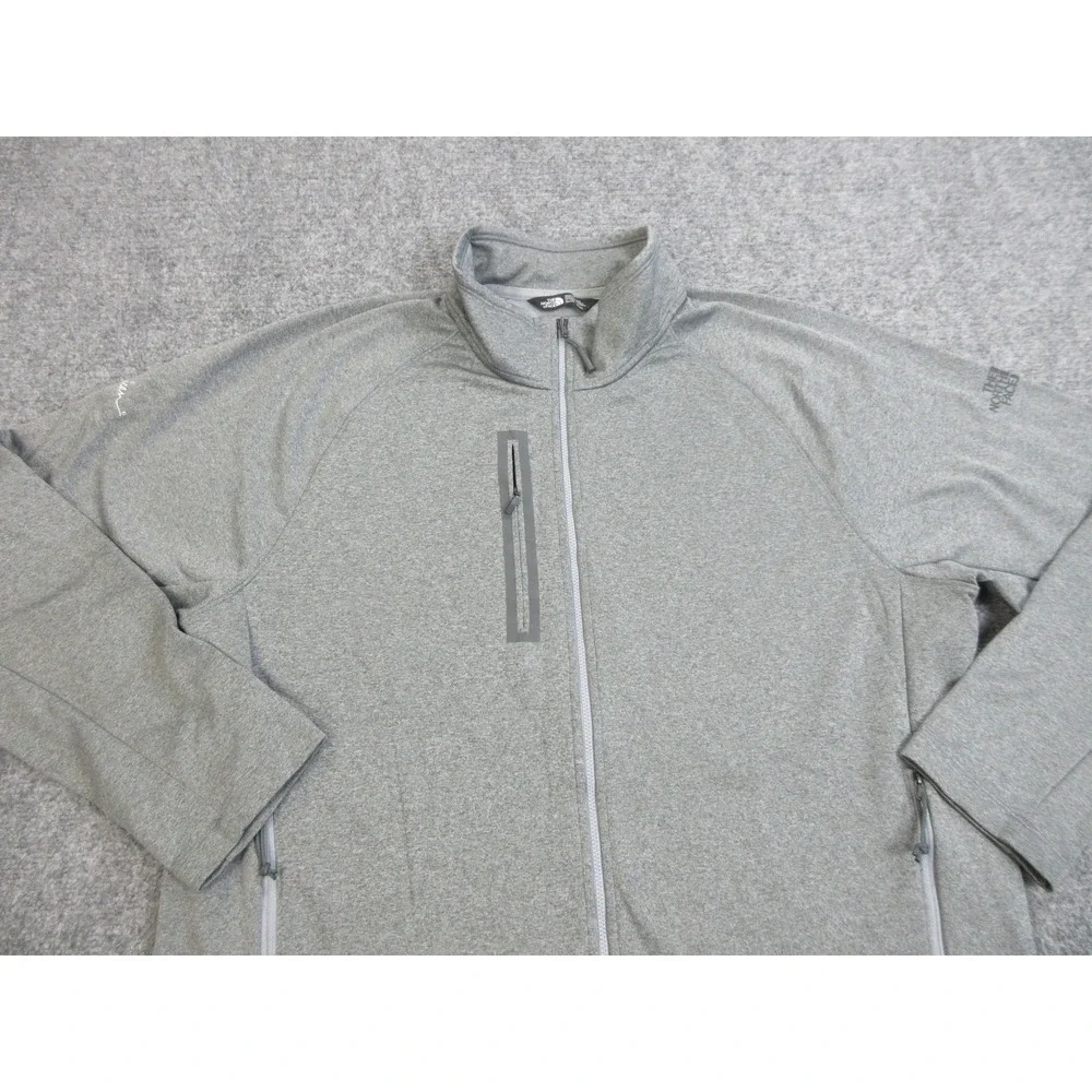 The North Face Jacket Mens XL Gray Full Zip Fleece American Logo‎ Stretch